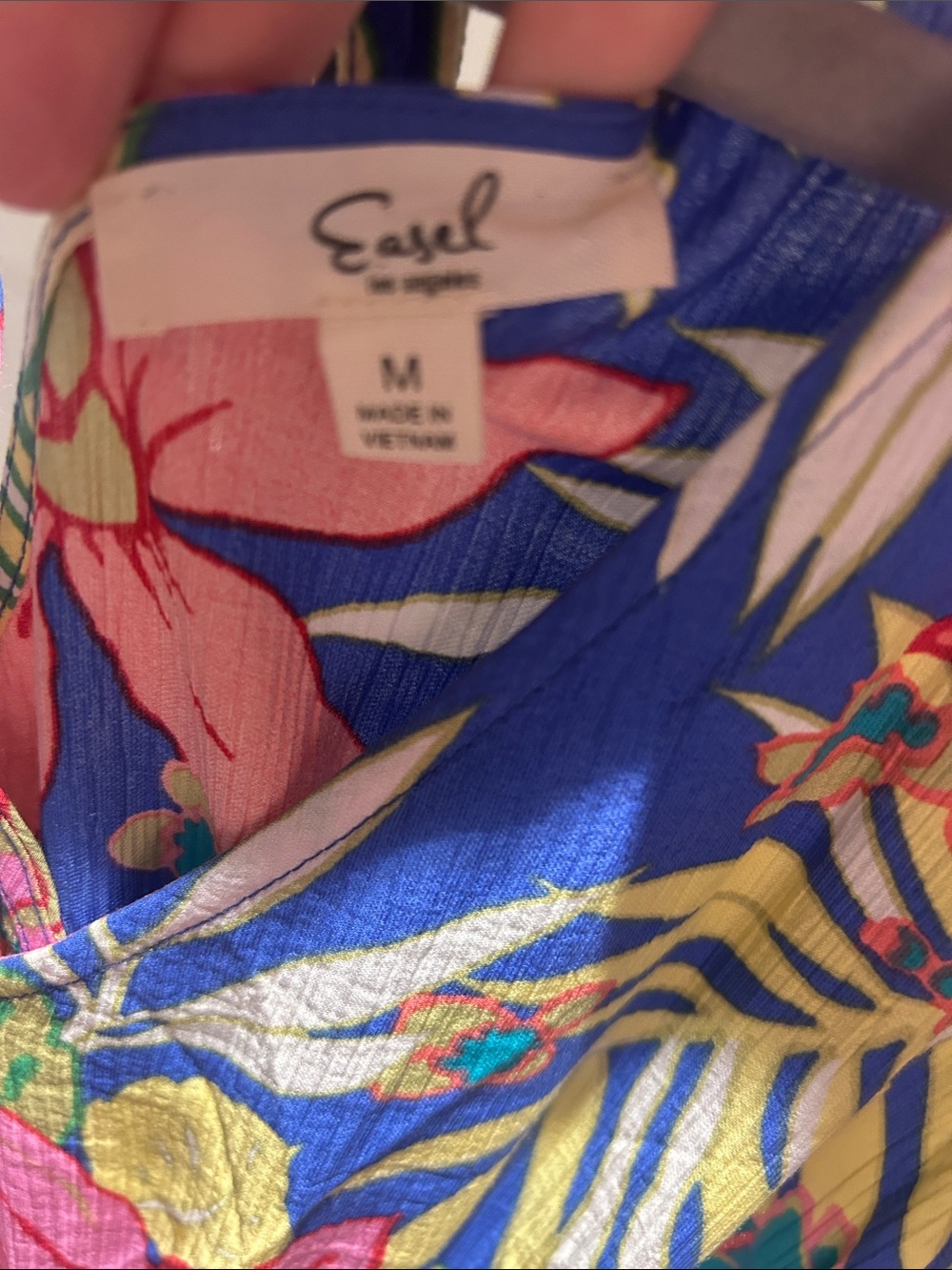 Easel Floral Tie-Back One-Piece Dress in Blue - Picture 5 of 5